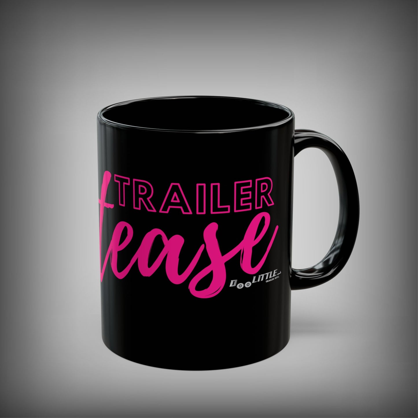 pink and black doolittle trailer tease mug