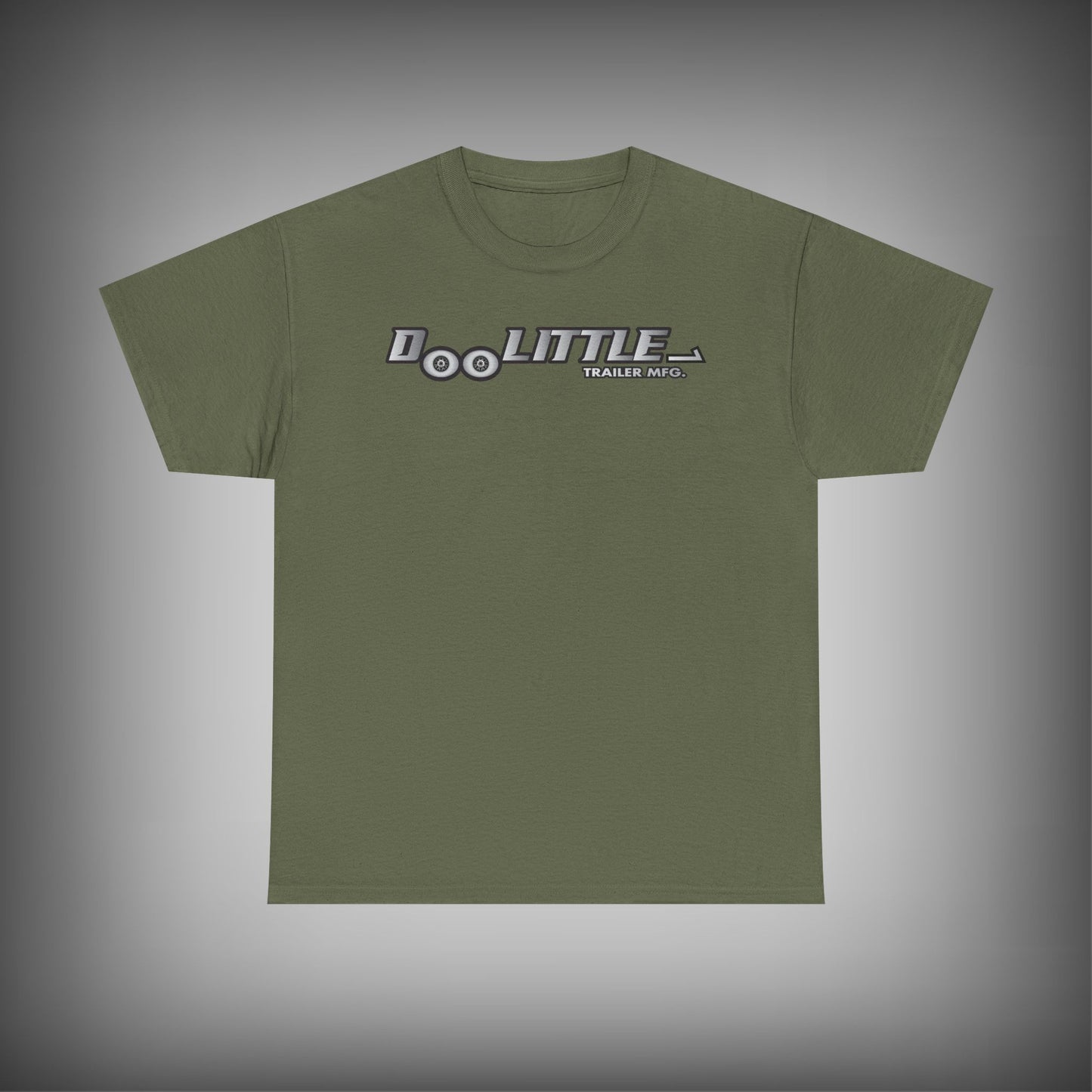 army green Doolittle trailers logo shirt.