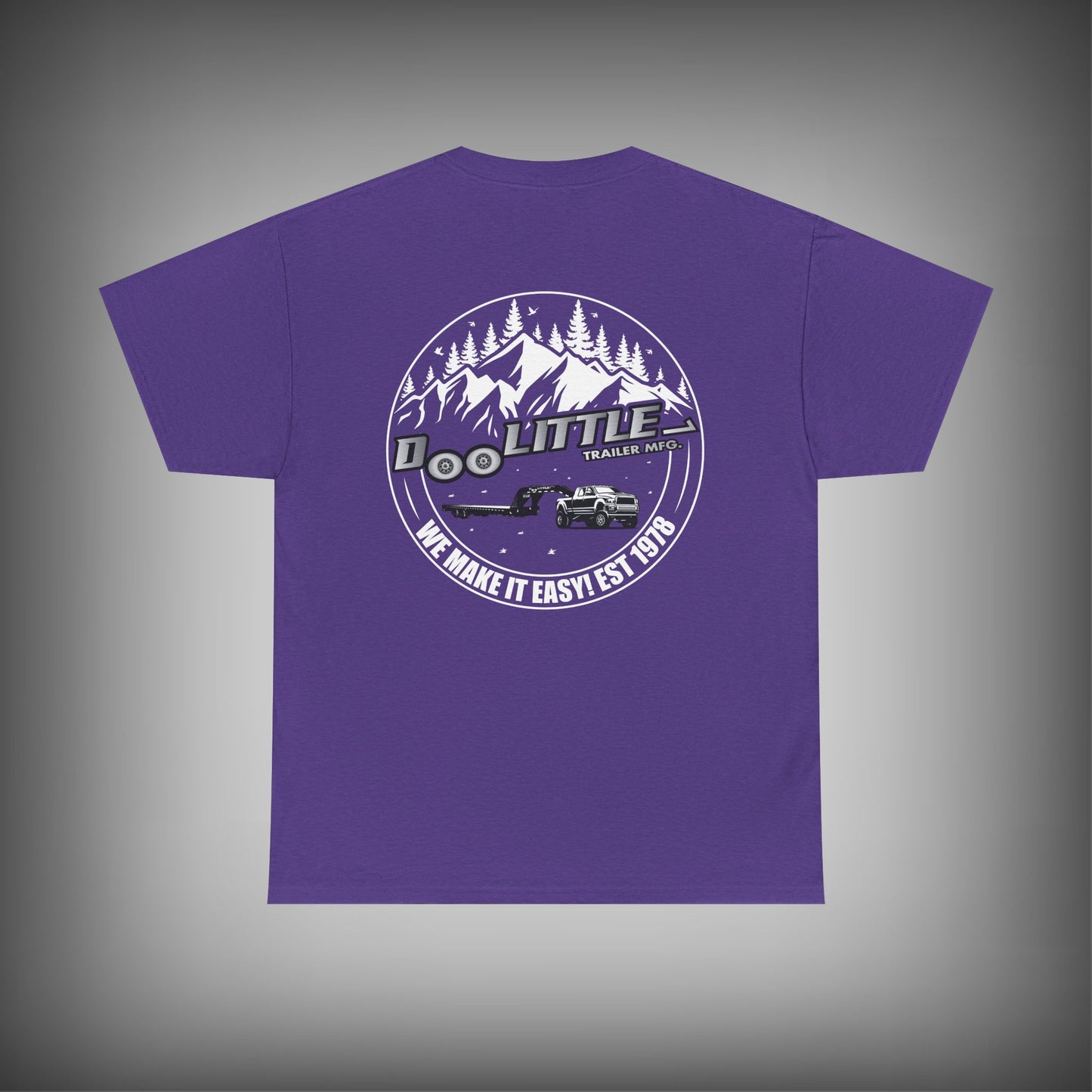 Purple Deckover trailer shirt.