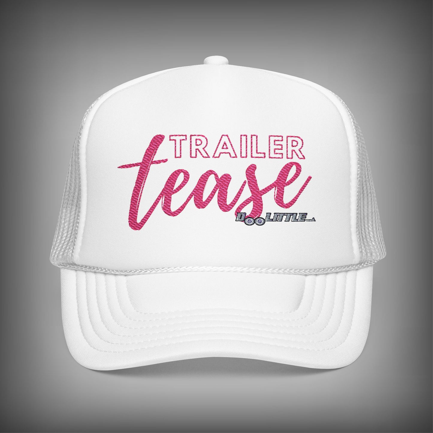 white and Pink trailer tease hat