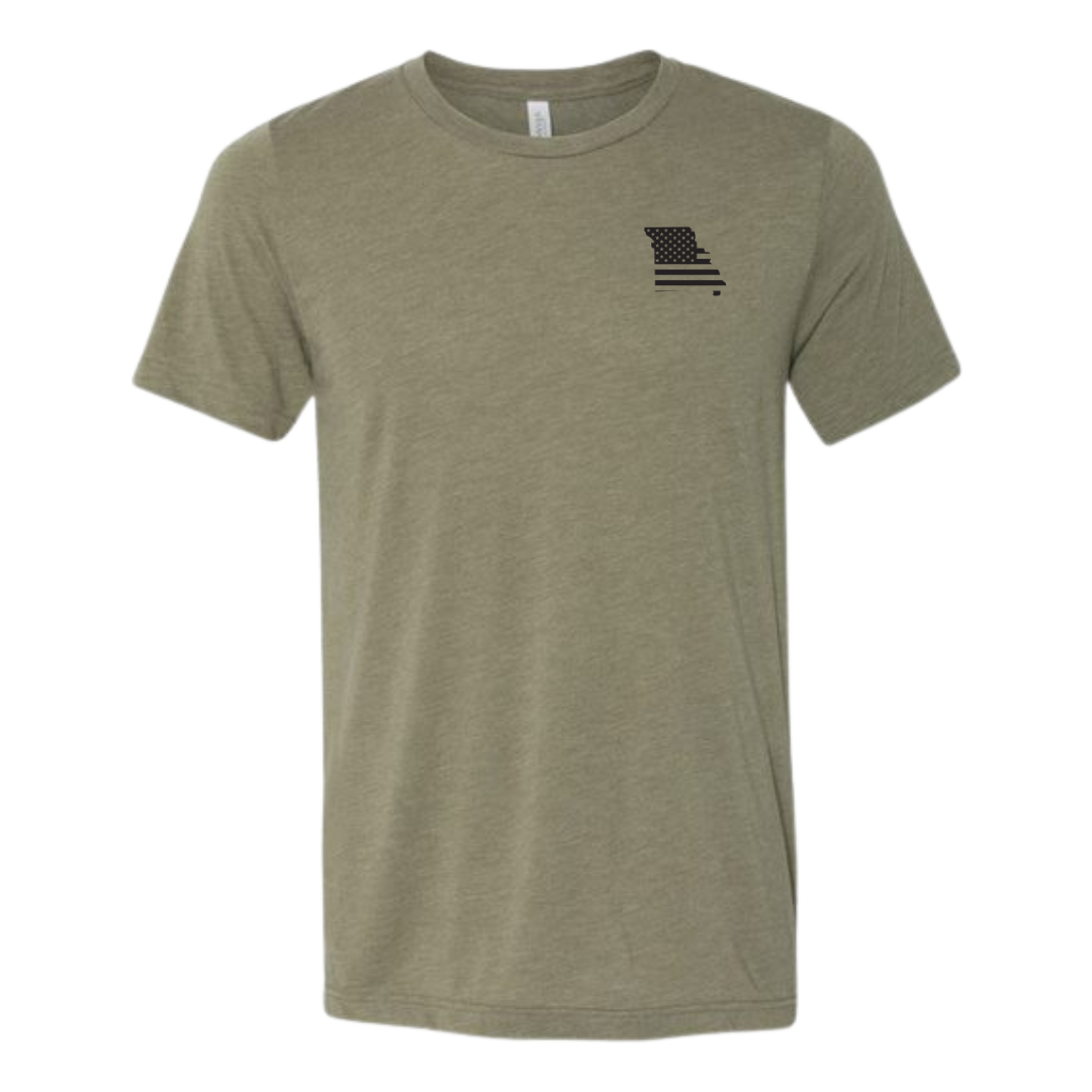 Military green Missouri flag