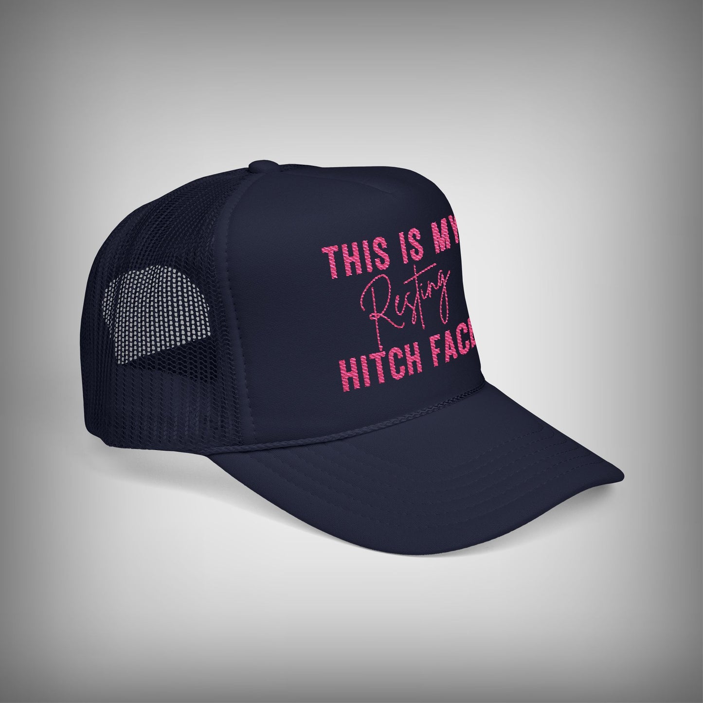 Pink This is My Resting Hitch Face Embroidered Foam Trucker Hat