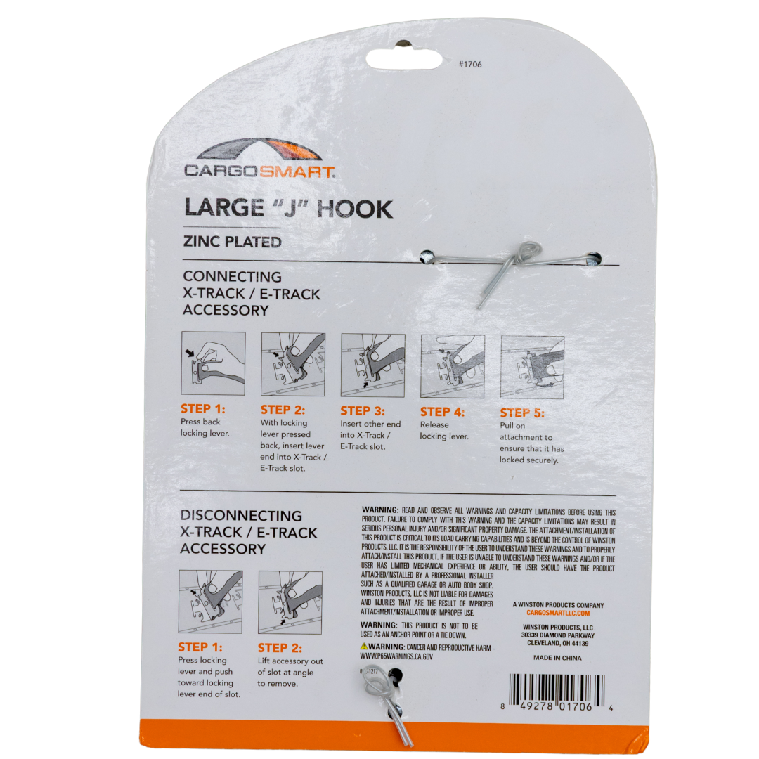 Packaged J Hook; Large J Hook