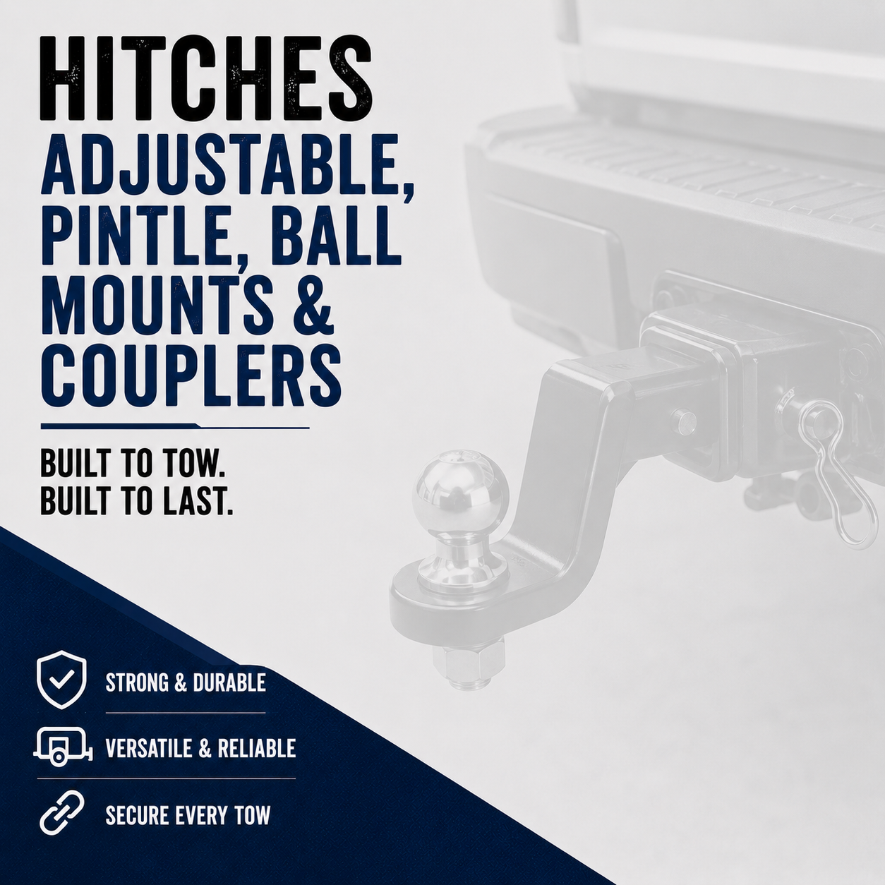 Hitches Adjustable couplers pintle ball mounts for all your towing needs