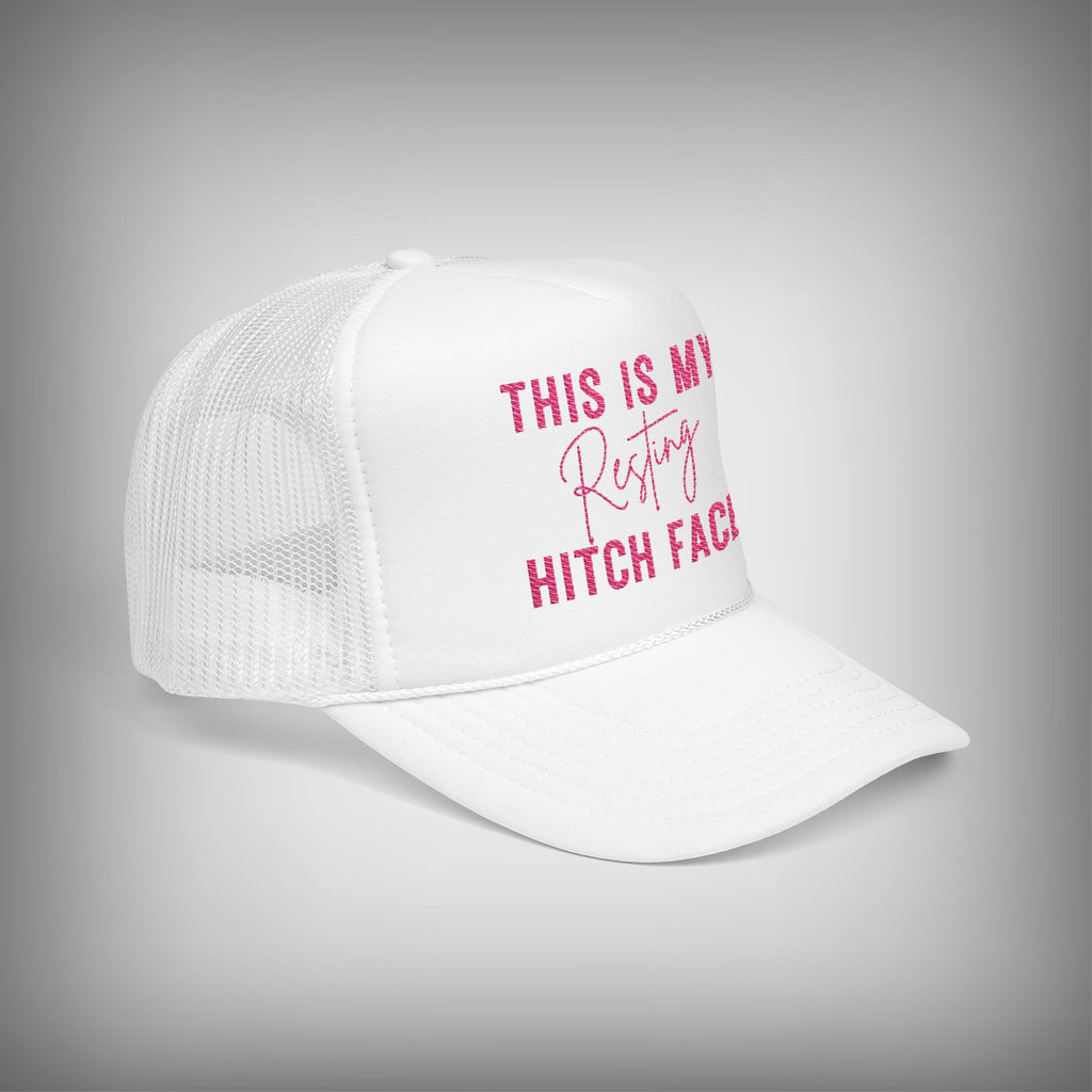 Pink This is My Resting Hitch Face Embroidered Foam Trucker Hat