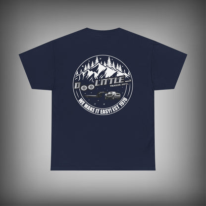 navy blue deckover trailer shirt. 