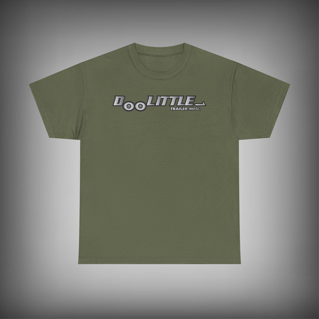 army green Doolittle trailers logo shirt.