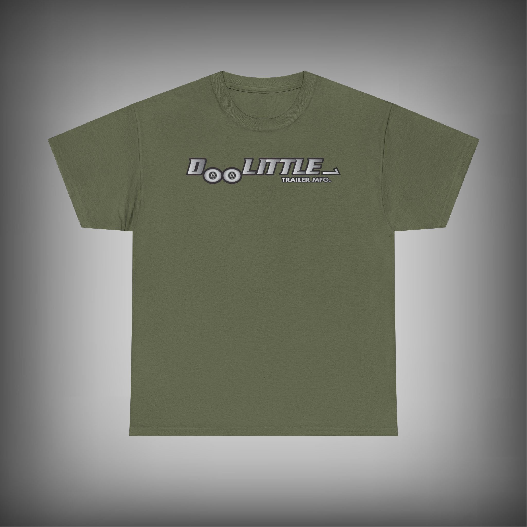 army green Doolittle trailers logo shirt.