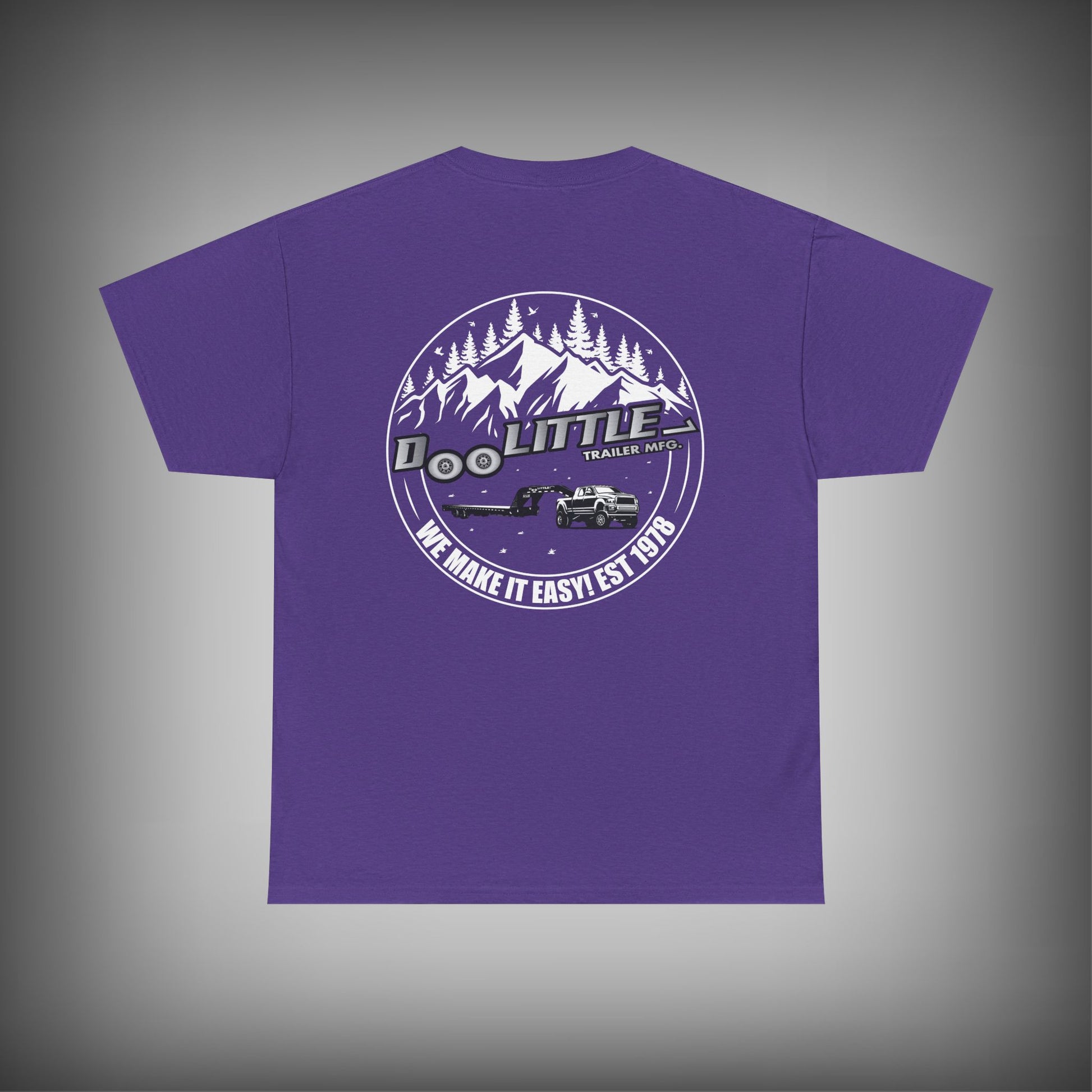Purple Deckover trailer shirt.