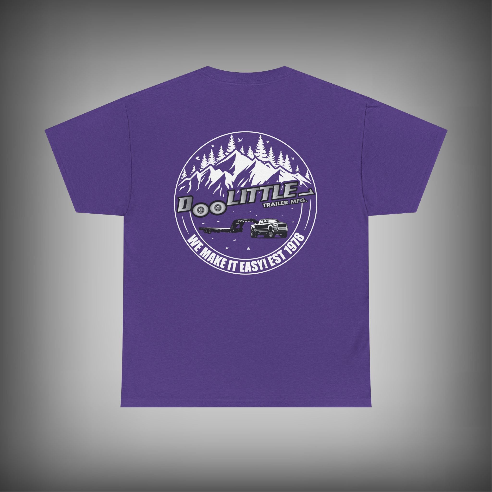 Purple Deckover trailer shirt.