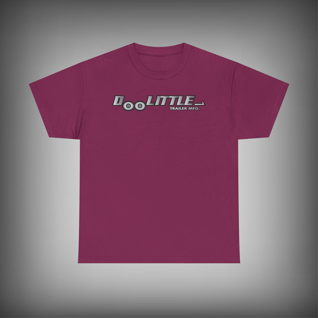 Maroon t-shirt with 'Doo Little' logo on a gray background