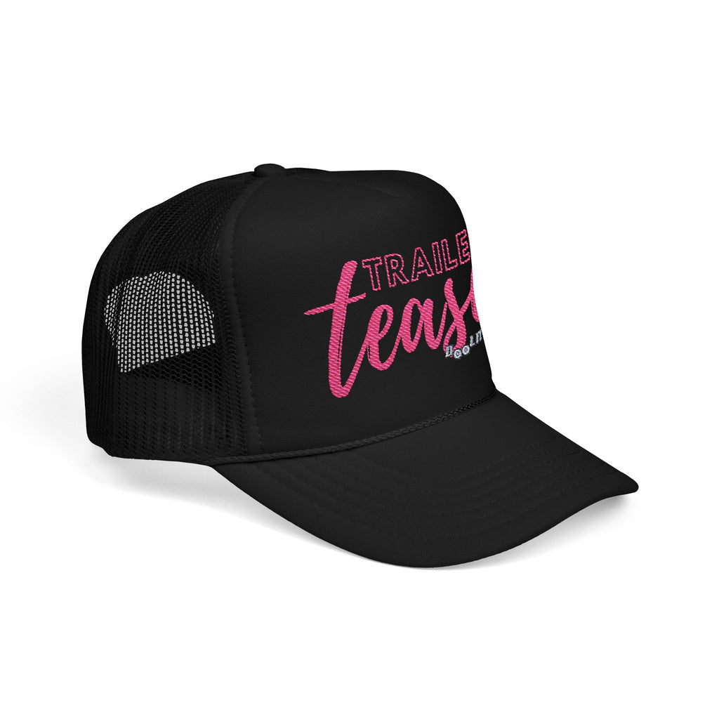 side of the black ad pink trailer tease hat. 