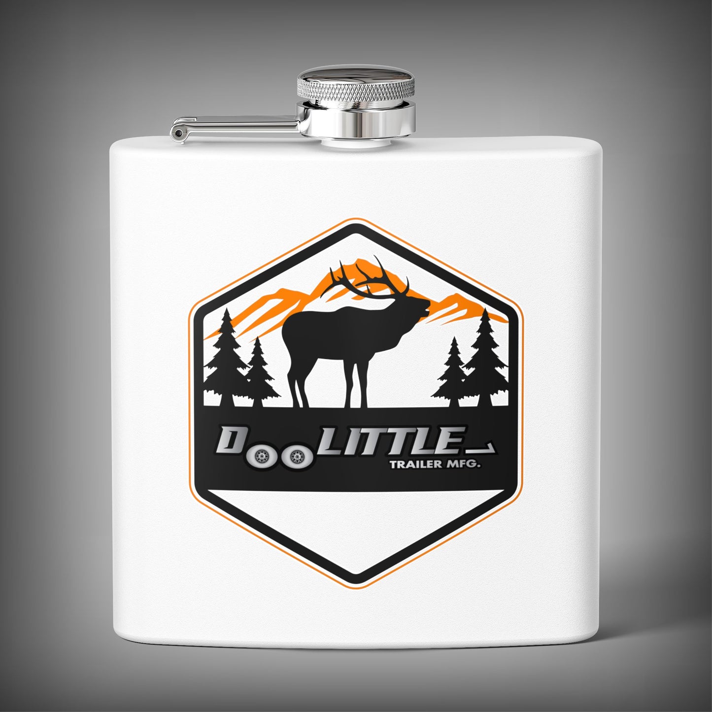 White Doolittle elk flask