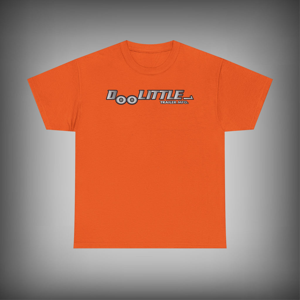 Orange doolittle trailer logo shirt.