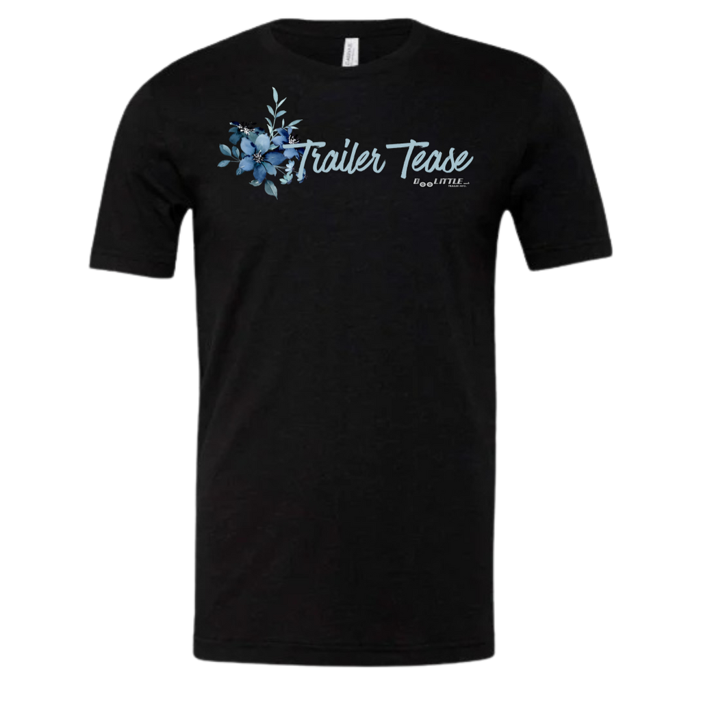Trailer tease t-shirt blue flower