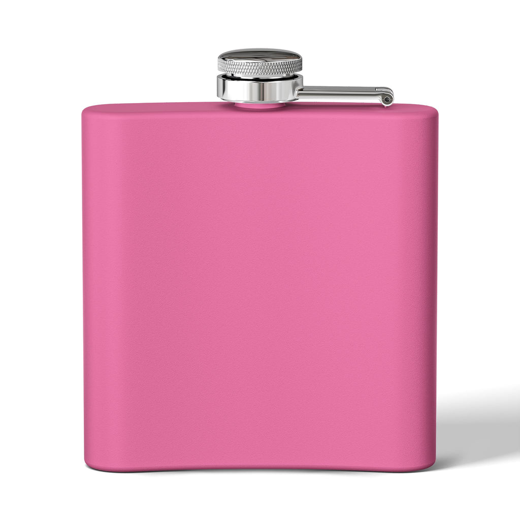 Hot pink. back of flask. 