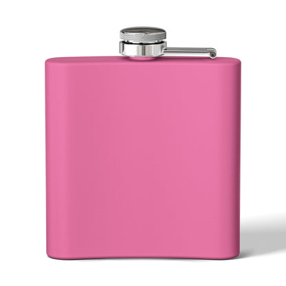 Hot pink. back of flask. 