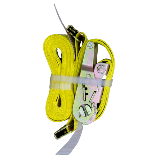 2" x 16' E-Track ratchet strap for vans and trailers. 3M lashing capacity. Fits standard E-Track systems. Ideal for moving, shipping, and freight load securement.
