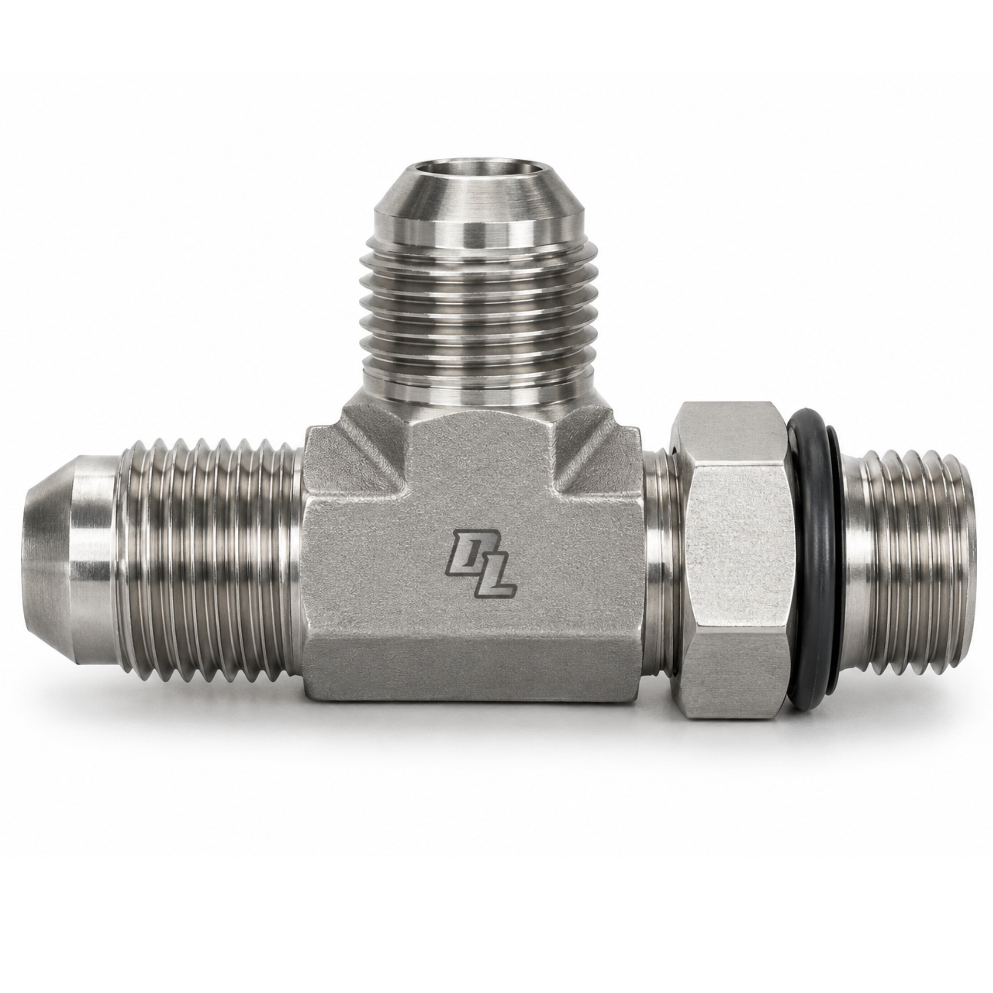 6MJ-6MJ-6MB TEE O-RING WITH CLEAR OR BLUE CAPS FITTING