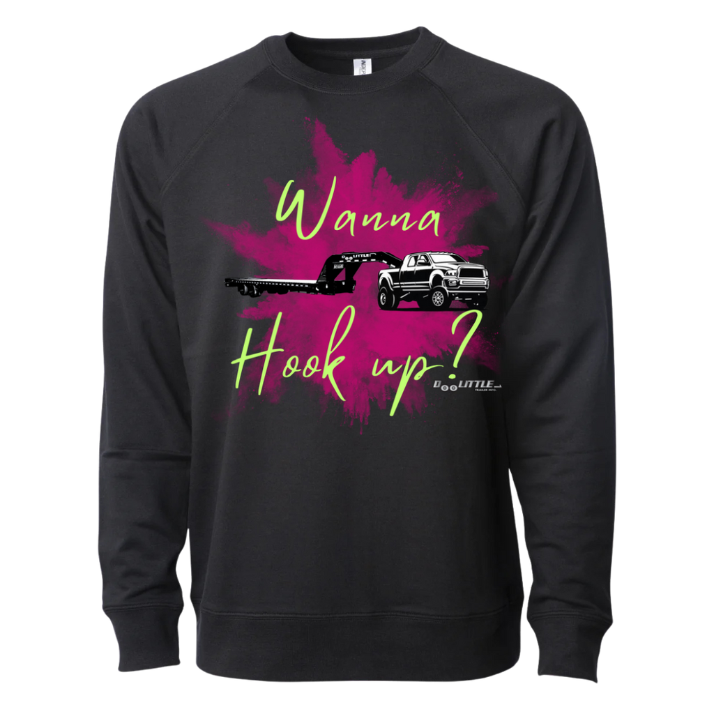 Black crewneck sweatshirt wanna hook up