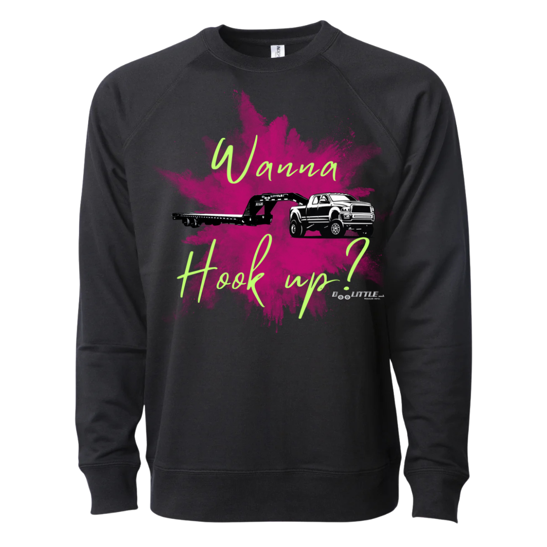 Black crewneck sweatshirt wanna hook up