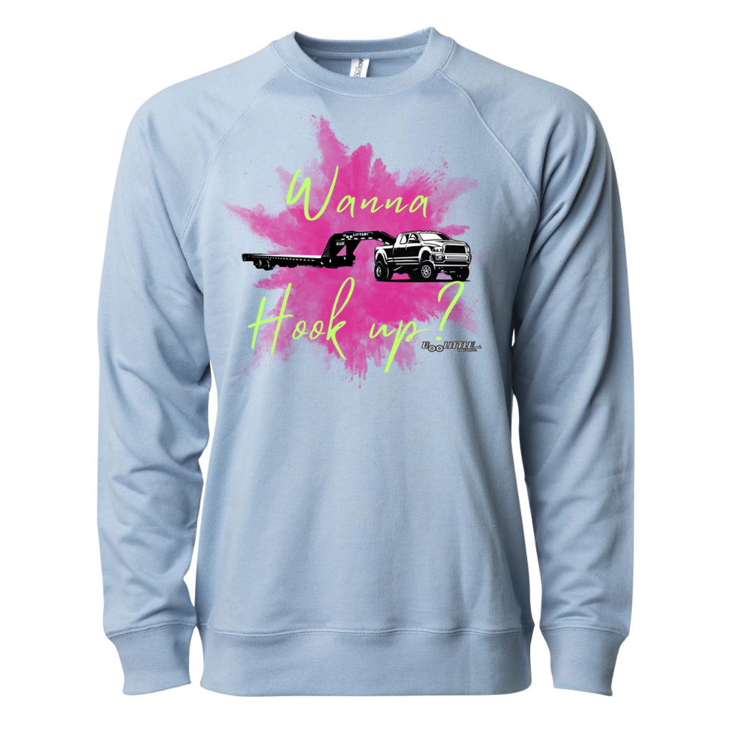 Misty blue crewneck sweatshirt wanna hook up