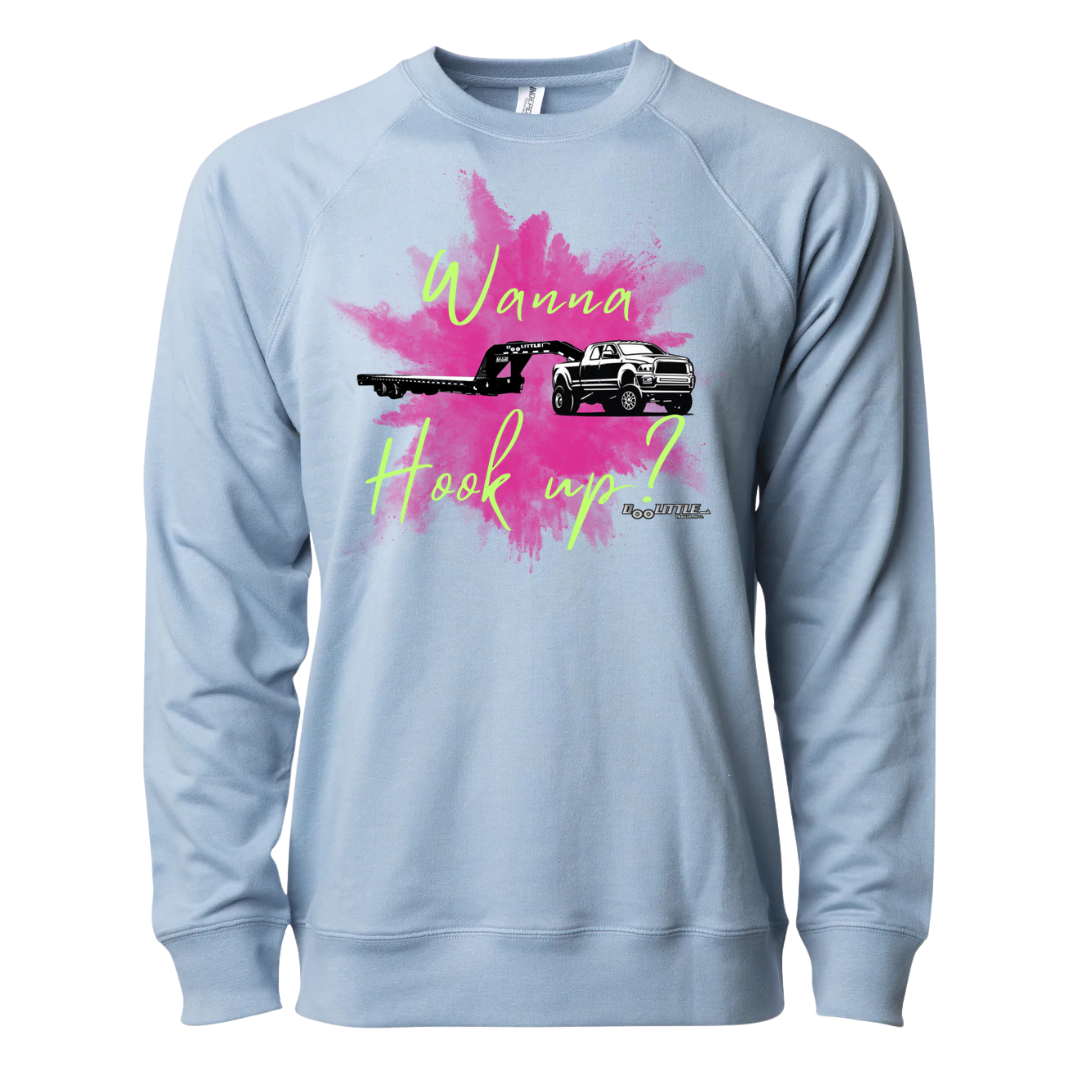 Misty blue crewneck sweatshirt wanna hook up