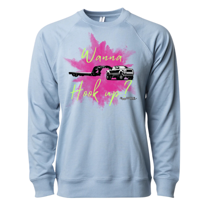 Misty blue crewneck sweatshirt wanna hook up