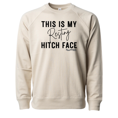 This is my resting hitch face crew neck sand