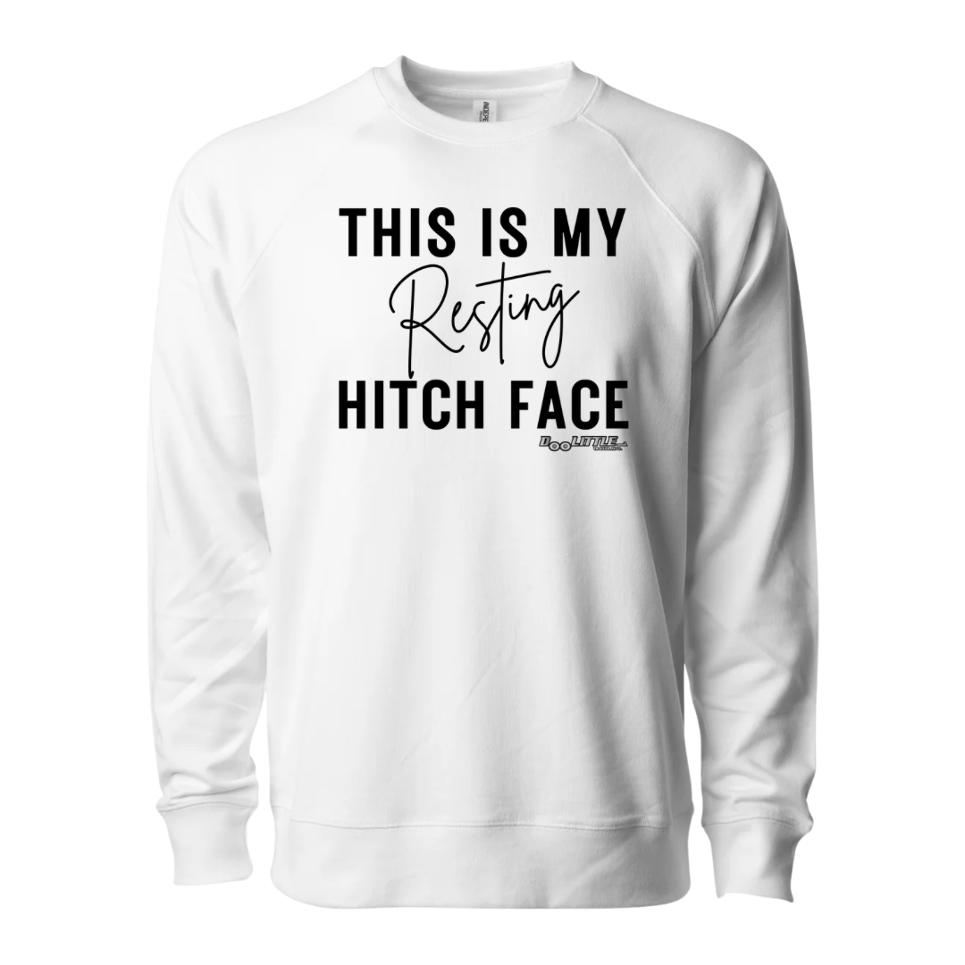 This is my resting hitch face crew neck white