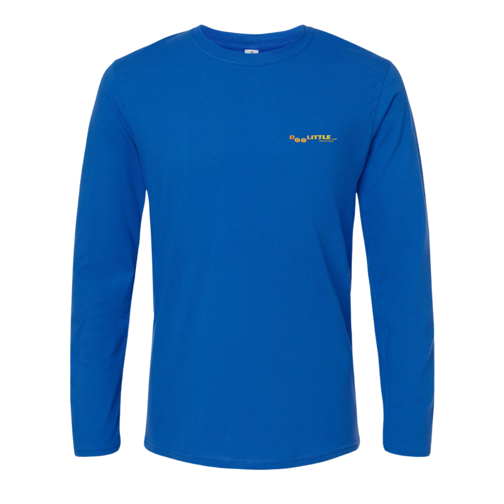 Blue long sleeve shirt with vintage doolittle logo