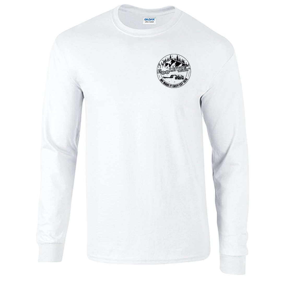 White long sleeve tshirt front with circle decal