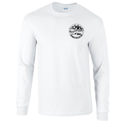 White long sleeve tshirt front with circle decal