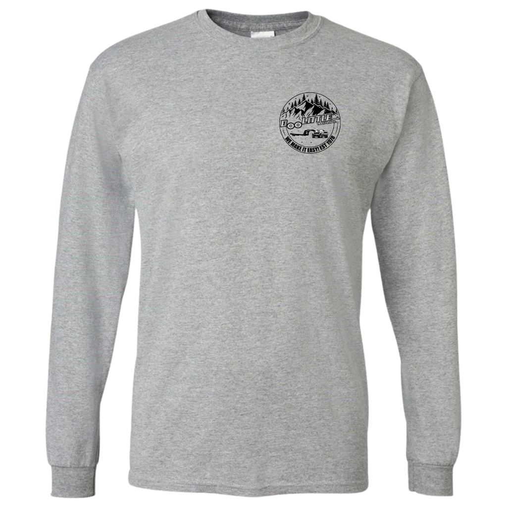 Gray front long sleeve tshirt circle decal