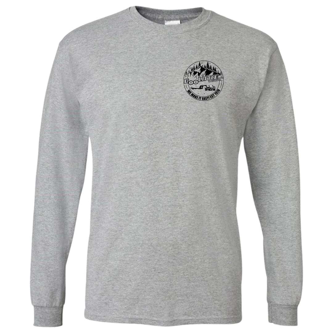 Gray front long sleeve tshirt circle decal