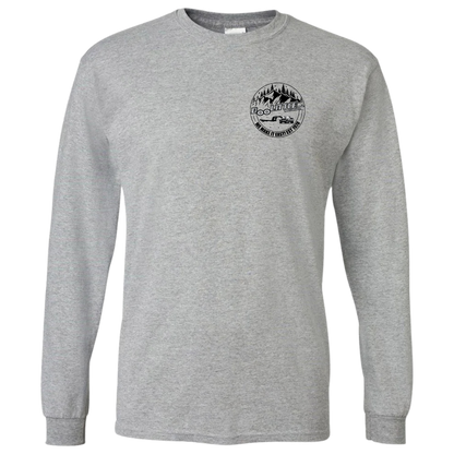 Gray front long sleeve tshirt circle decal