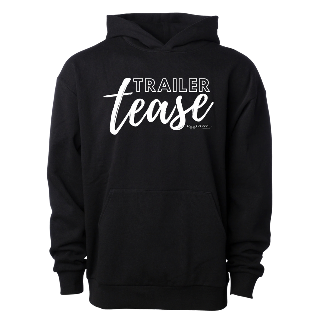 Black trailer tease hoodie