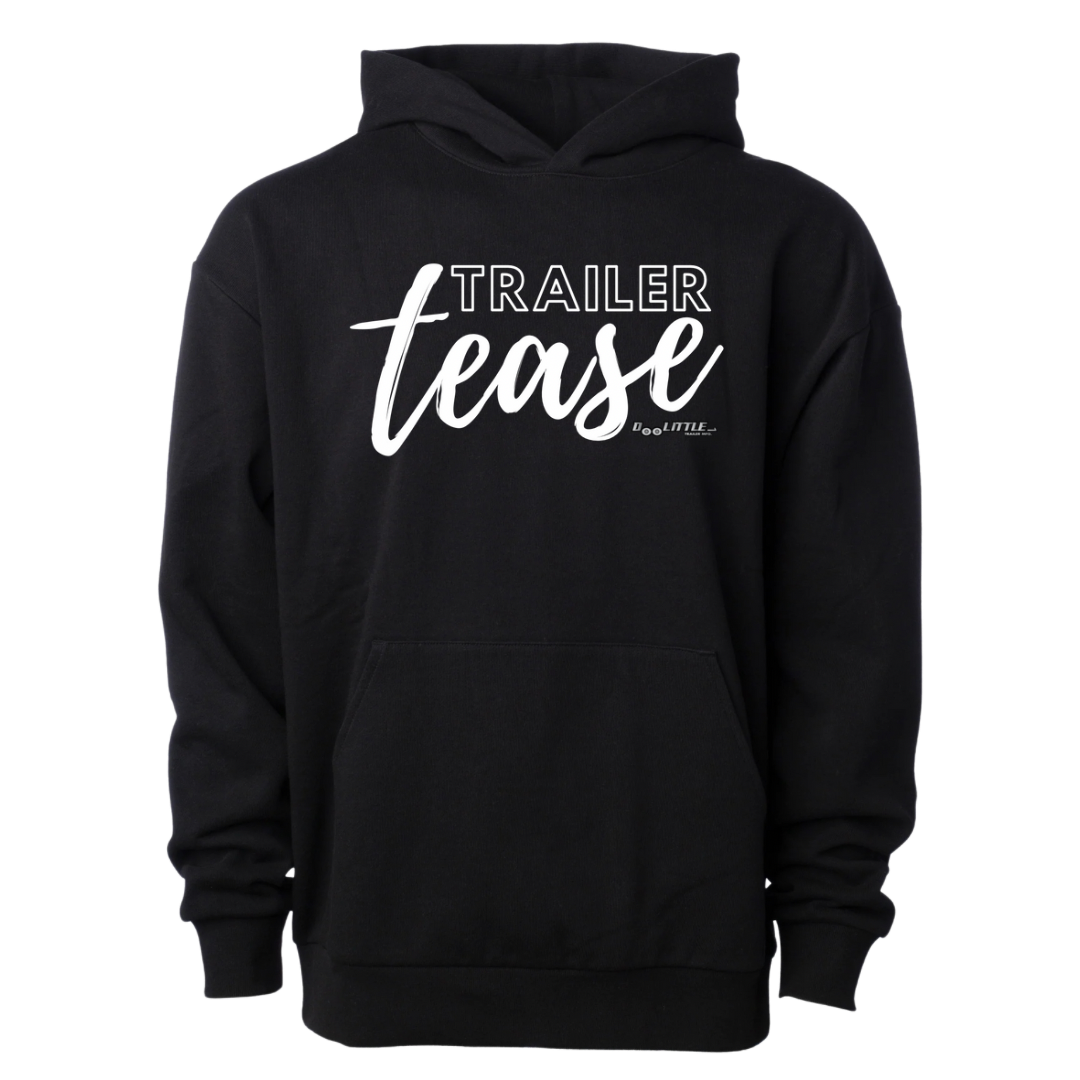 Black trailer tease hoodie