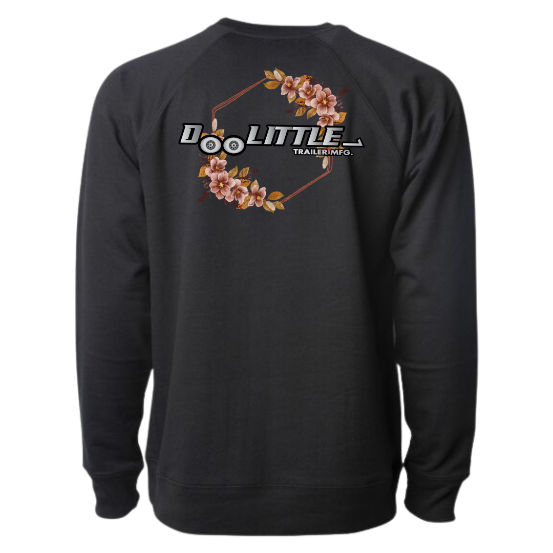 Black sweatshirt mauve Doolittle trailer design