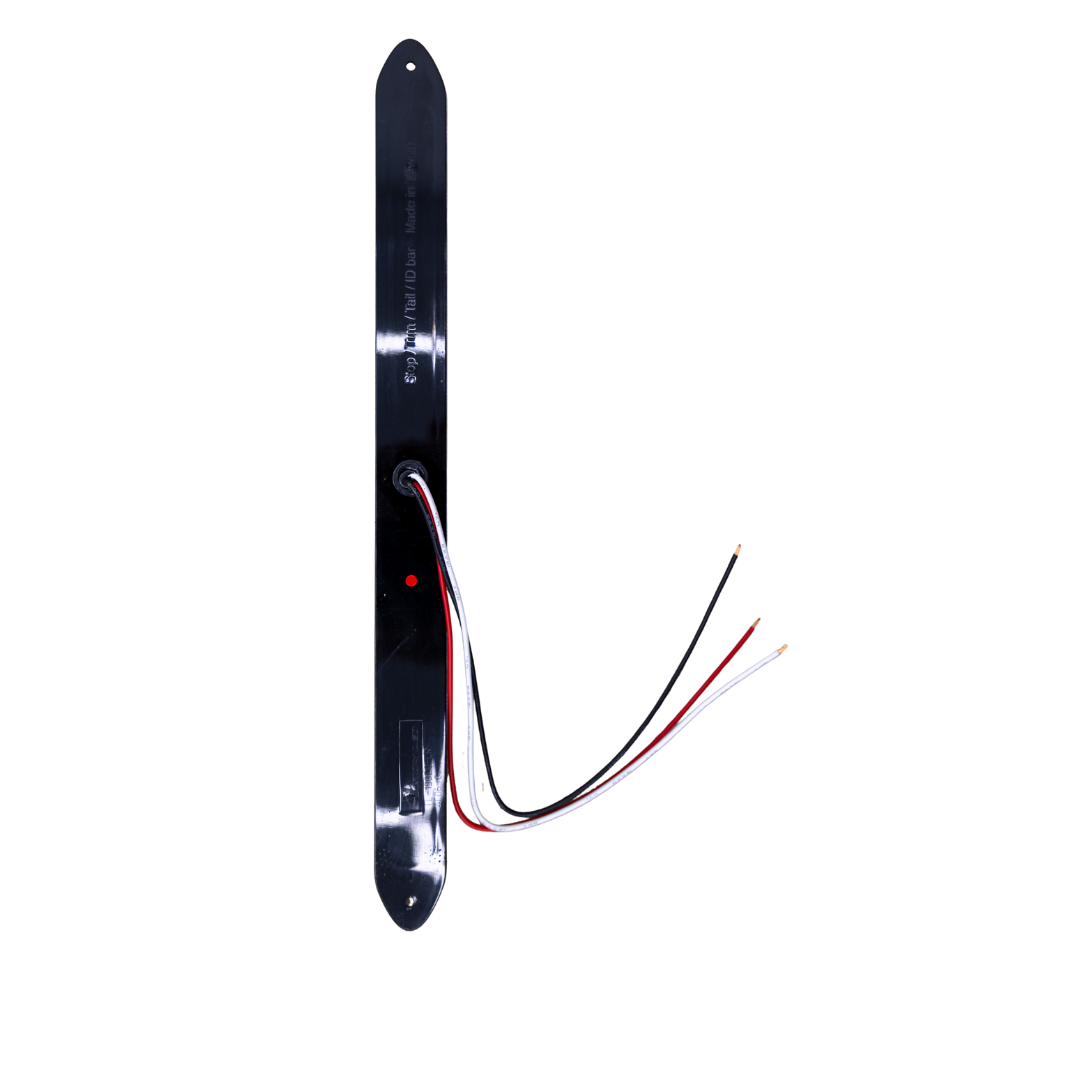 Black metal strip with wires on transparent background
