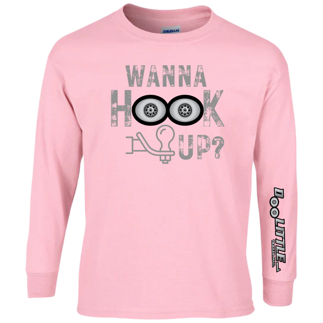 wanna hook up light pink long sleeve tshirt