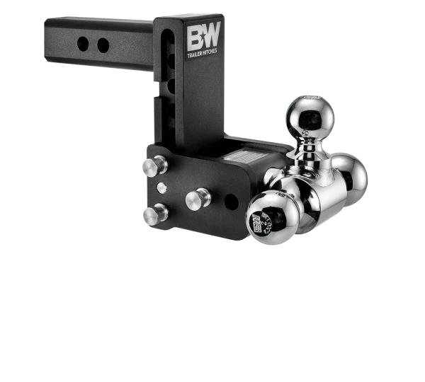 B&W TS10048B Tow & Stow 3‑Ball Mount 2″ Hitch | 5″ Drop, 5.5″ Rise | 10K Capacity – Black