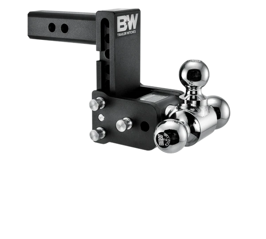 B&W TS10048B Tow & Stow 3‑Ball Mount 2″ Hitch | 5″ Drop, 5.5″ Rise | 10K Capacity – Black