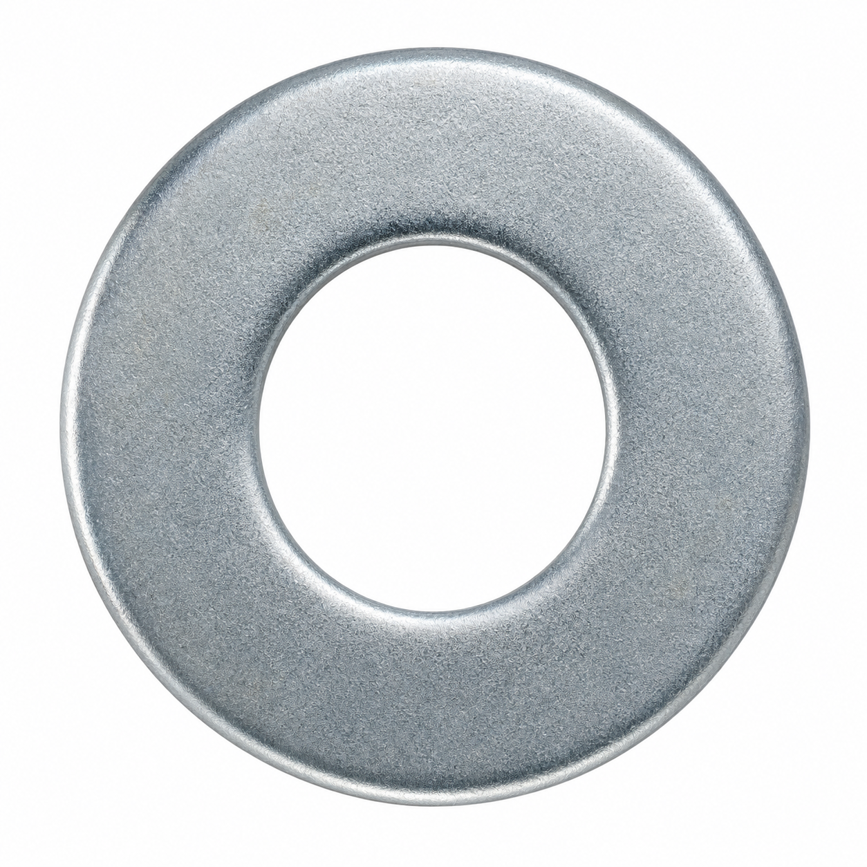 Metal washer on a white background